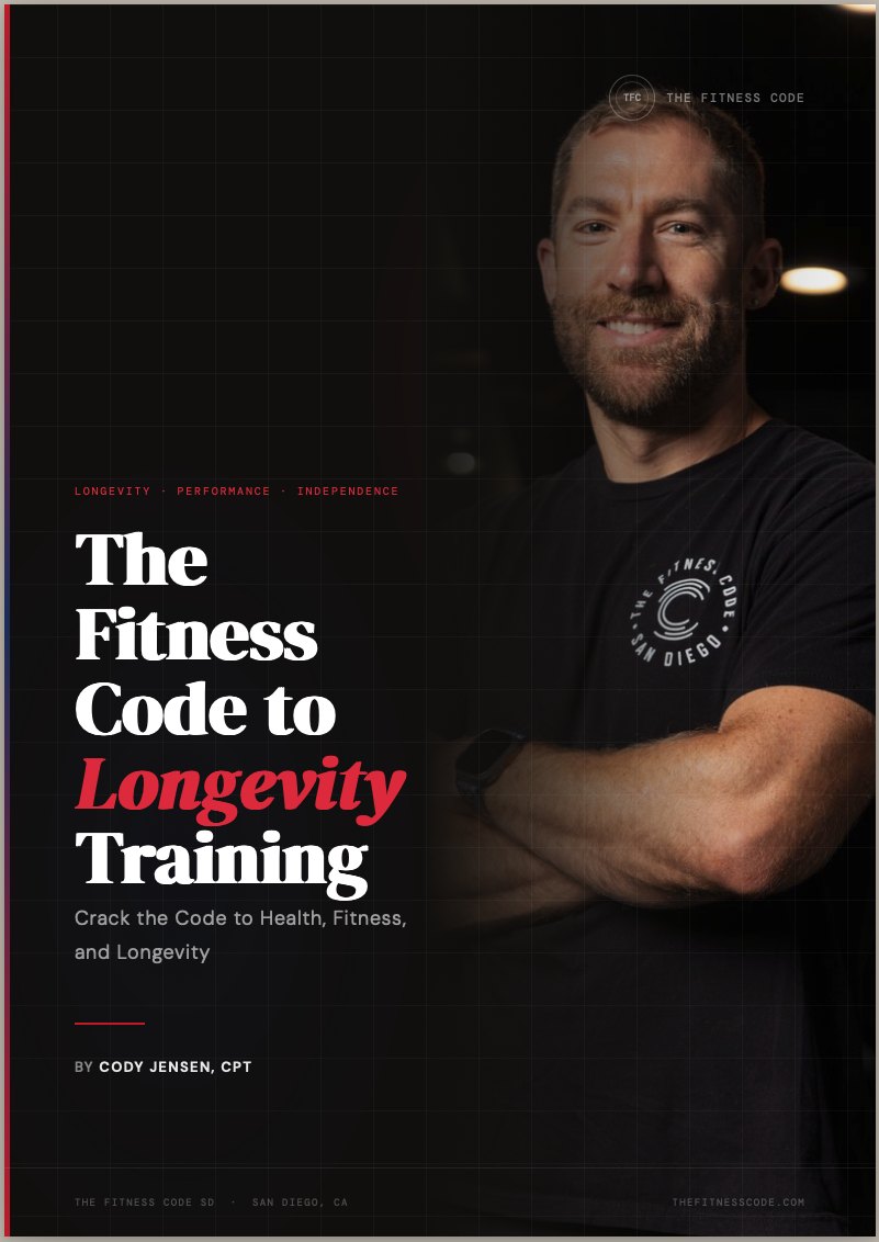 The Fitness Code to Longevity Training lead magnet cover